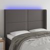 Cabecero Cama Con Led | Panel De Cabecera Cuero Sintético Gris 147x16x118/128cm Cfw6120755