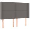 Cabecero Cama Con Led | Panel De Cabecera Cuero Sintético Gris 147x16x118/128cm Cfw6120755