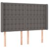 Cabecero Cama Con Led | Panel De Cabecera Cuero Sintético Gris 147x16x118/128cm Cfw9922033