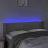 Cabecero Cama Con Led | Panel De Cabecera Cuero Sintético Gris 147x16x78/88 Cm Cfw5767252