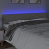 Cabecero Cama Con Led | Panel De Cabecera Cuero Sintético Gris 160x5x78/88 Cm Cfw5508470