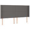 Cabecero Cama Con Led | Panel De Cabecera Cuero Sintético Gris 163x16x118/128cm Cfw7695797