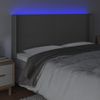 Cabecero Cama Con Led | Panel De Cabecera Cuero Sintético Gris 163x16x118/128cm Cfw7695797