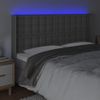 Cabecero Cama Con Led | Panel De Cabecera Cuero Sintético Gris 163x16x118/128cm Cfw4432508