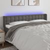 Cabecero Cama Con Led | Panel De Cabecera Cuero Sintético Gris 163x16x78/88 Cm Cfw1250430