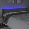 Cabecero Cama Con Led | Panel De Cabecera Cuero Sintético Gris 163x16x78/88 Cm Cfw1250430