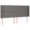 Cabecero Cama Con Led | Panel De Cabecera Cuero Sintético Gris 183x16x118/128 Cm Cfw6245243