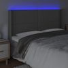 Cabecero Cama Con Led | Panel De Cabecera Cuero Sintético Gris 183x16x118/128 Cm Cfw6245243