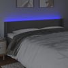 Cabecero Cama Con Led | Panel De Cabecera Cuero Sintético Gris 183x16x78/88 Cm Cfw8139756