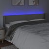 Cabecero Cama Con Led | Panel De Cabecera Cuero Sintético Gris 183x16x78/88 Cm Cfw8960328