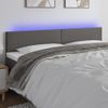 Cabecero Cama Con Led | Panel De Cabecera Cuero Sintético Gris 200x5x78/88 Cm Cfw8010333