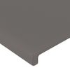 Cabecero Cama Con Led | Panel De Cabecera Cuero Sintético Gris 203x16x78/88 Cm Cfw8162656