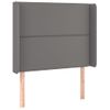 Cabecero Cama Con Led | Panel De Cabecera Cuero Sintético Gris 93x16x118/128cm Cfw9583439