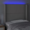 Cabecero Cama Con Led | Panel De Cabecera Cuero Sintético Gris 93x16x118/128cm Cfw9583439