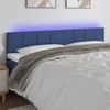 Cabecero Cama Con Led | Panel De Cabecera De Tela Azul 200x5x78/88 Cm Cfw5937908