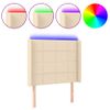 Cabecero Cama Con Led | Panel De Cabecera De Tela Color Crema 103x16x118/128 Cm Cfw6010570