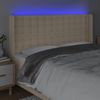 Cabecero Cama Con Led | Panel De Cabecera De Tela Color Crema 183x16x118/128 Cm Cfw7548634