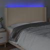 Cabecero Cama Con Led | Panel De Cabecera De Tela Color Crema 203x16x118/128 Cm Cfw4241241