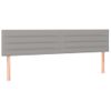 Cabecero Cama Con Led | Panel De Cabecera De Tela Gris Claro 160x5x78/88 Cm Cfw9519416