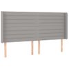 Cabecero Cama Con Led | Panel De Cabecera De Tela Gris Claro 163x16x118/128 Cm Cfw5541339