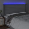 Cabecero Cama Con Led | Panel De Cabecera De Tela Gris Claro 163x16x118/128 Cm Cfw5541339