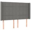 Cabecero Cama Con Led | Panel De Cabecera De Tela Gris Oscuro 147x16x118/128 Cm Cfw7952118