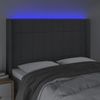 Cabecero Cama Con Led | Panel De Cabecera De Tela Gris Oscuro 147x16x118/128 Cm Cfw7952118