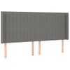 Cabecero Cama Con Led | Panel De Cabecera De Tela Gris Oscuro 163x16x118/128 Cm Cfw6032787