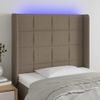 Cabecero Cama Con Led | Panel De Cabecera De Tela Gris Taupe 103x16x118/128 Cm Cfw8189246