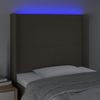 Cabecero Cama Con Led | Panel De Cabecera De Tela Gris Taupe 103x16x118/128 Cm Cfw6532716