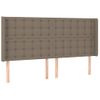 Cabecero Cama Con Led | Panel De Cabecera De Tela Gris Taupe 163x16x118/128 Cm Cfw3607984