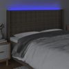 Cabecero Cama Con Led | Panel De Cabecera De Tela Gris Taupe 163x16x118/128 Cm Cfw3607984