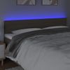 Cabecero Cama Con Led | Panel De Cabecera De Tela Gris Taupe 180x5x78/88 Cm Cfw1155020