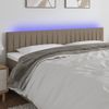 Cabecero Cama Con Led | Panel De Cabecera De Tela Gris Taupe 180x5x78/88 Cm Cfw7754578