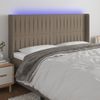 Cabecero Cama Con Led | Panel De Cabecera De Tela Gris Taupe 183x16x118/128 Cm Cfw3619891