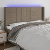 Cabecero Cama Con Led | Panel De Cabecera De Tela Gris Taupe 183x16x118/128 Cm Cfw7654387