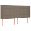 Cabecero Cama Con Led | Panel De Cabecera De Tela Gris Taupe 183x16x118/128 Cm Cfw7654387