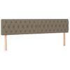 Cabecero Cama Con Led | Panel De Cabecera De Tela Gris Taupe 200x7x78/88 Cm Cfw4145025