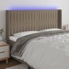 Cabecero Cama Con Led | Panel De Cabecera De Tela Gris Taupe 203x16x118/128 Cm Cfw9351501