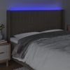 Cabecero Cama Con Led | Panel De Cabecera De Tela Gris Taupe 203x16x118/128 Cm Cfw9351501