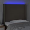 Cabecero Cama Con Led | Panel De Cabecera De Tela Gris Taupe 93x16x118/128 Cm Cfw1595593