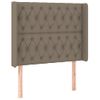 Cabecero Cama Con Led | Panel De Cabecera De Tela Gris Taupe 93x16x118/128 Cm Cfw1113824