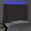 Cabecero Cama Con Led | Panel De Cabecera De Tela Gris Taupe 93x16x118/128 Cm Cfw1113824