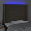 Cabecero Cama Con Led | Panel De Cabecera De Tela Gris Taupe 93x16x118/128 Cm Cfw8502993