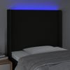 Cabecero Cama Con Led | Panel De Cabecera De Tela Negro 83x16x118/128 Cm Cfw2998672