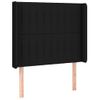 Cabecero Cama Con Led | Panel De Cabecera De Tela Negro 93x16x118/128 Cm Cfw8674573