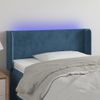 Cabecero Cama Con Led | Panel De Cabecera De Terciopelo Azul Oscuro 103x16x78/88 Cm Cfw9401082