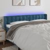 Cabecero Cama Con Led | Panel De Cabecera De Terciopelo Azul Oscuro 183x16x78/88 Cm Cfw7883836