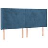 Cabecero Cama Con Led | Panel De Cabecera De Terciopelo Azul Oscuro 203x16x118/128 Cm Cfw7335599