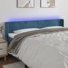 Cabecero Cama Con Led | Panel De Cabecera De Terciopelo Azul Oscuro 203x16x78/88 Cm Cfw2357458